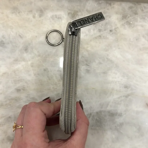 Chanel Metallic Silver Key and Card Pouch - Picture 3 of 11